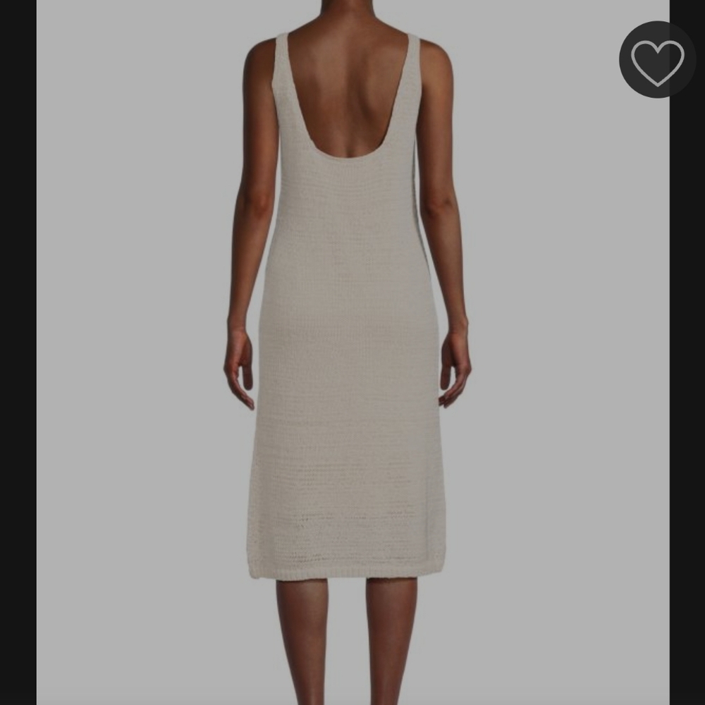 VINCE NWT cream lined cotton knit pencil sheath dress size medium - Picture 2 of 13